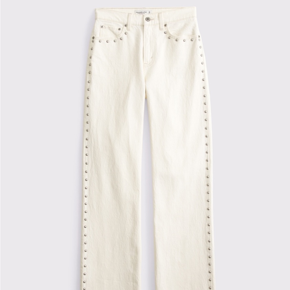 Abercrombie Cream Studded Jeans